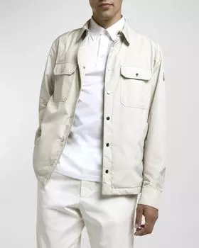 Мужская футболка Piz с застежкой спереди Moncler, цвет Light Grey