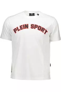 Мужская футболка Plein Sport хлопковая с принтом на спине, белый
