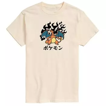 Мужская футболка Pokemon Charizard Flash Fire Fire Licensed Character, бежевый