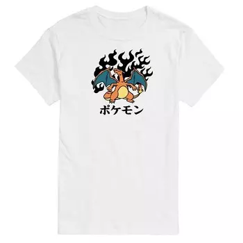 Мужская футболка Pokemon Charizard Flash Fire Fire Licensed Character, белый
