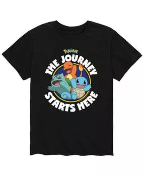 Мужская футболка pokemon journey starts here AIRWAVES, черный