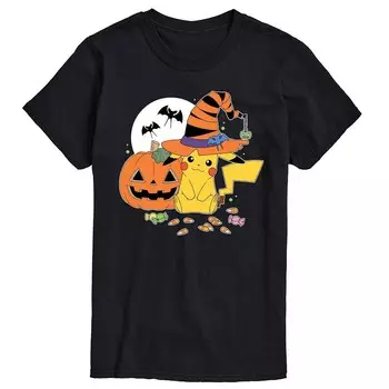 Мужская футболка Pokemon Witch Pika с рисунком конфет Licensed Character, черный