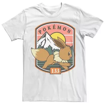 Мужская футболка Pokmon Eevee Running Stamp Licensed Character, белый