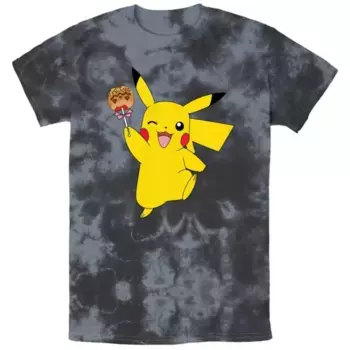 Мужская футболка Pokmon Pikachu с принтом карамельного яблока Licensed Character, черный