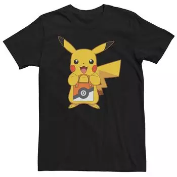 Мужская футболка Pokmon Pikachu Treat Pokball Bag Bag Licensed Character