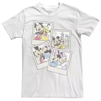 Мужская футболка Polaroids с Микки и друзьями Диснея, групповой снимок Licensed Character