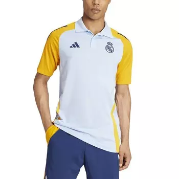 Мужская футболка-поло adidas голубая Real Madrid Tiro 24, цвет Mad Light