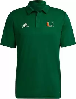 Мужская футболка-поло Adidas Miami Hurricanes Green Entrada