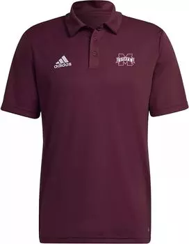 Мужская футболка-поло Adidas Mississippi State Bulldogs темно-бордовая Entrada