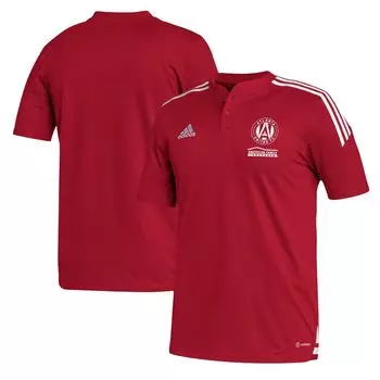 Мужская футболка-поло adidas Red Atlanta United FC Henley AEROREADY