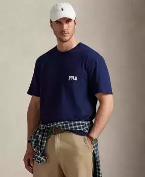 Мужская футболка Polo Bear с принтом, размеры Big & Tall Polo Ralph Lauren, синий