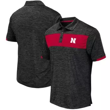 Мужская футболка-поло Colosseum Black Nebraska Huskers Nelson