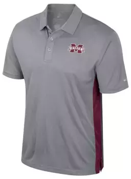 Мужская футболка-поло Colosseum Mississippi State Bulldogs Heather Grey
