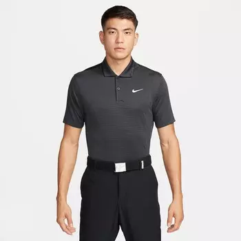 Мужская футболка-поло для гольфа Nike Dri-FIT в полоску, цвет Black Grey