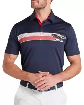 Мужская футболка-поло для гольфа Puma Volition Eagle, цвет Deep Navy/Strong Red