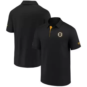 Мужская футболка-поло для раздевалки черного цвета с логотипом Fanatics Boston Bruins Authentic Pro