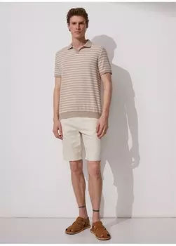 Мужская футболка-поло из норки в полоску Fabrika Comfort