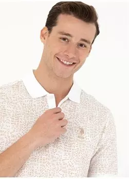 Мужская футболка-поло из верблюжьего волоса CEYOS U.S. Polo Assn., кэмел