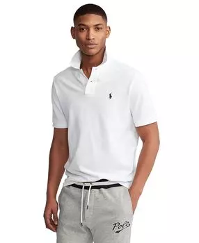 Мужская футболка-поло классического кроя из сетчатой ткани Polo Ralph Lauren, белый