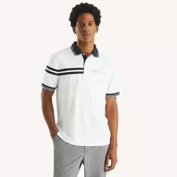 Мужская футболка-поло классического кроя Nautica Navtech, цвет bright white