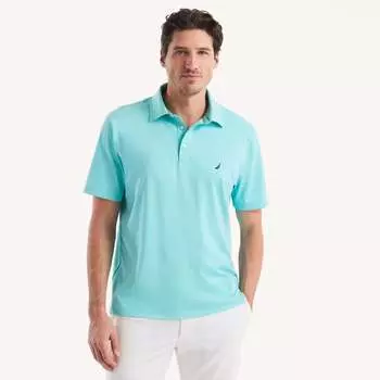 Мужская футболка-поло классического кроя Nautica с интерлоком, цвет blue radiance