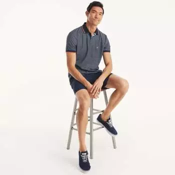 Мужская футболка-поло Nautica Navtech Classic Fit Printed Golf Polo, цвет navy seas