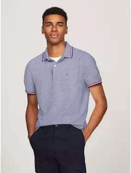 Мужская футболка-поло обычного кроя Tommy Hilfiger Tommy Wicking, цвет Medium Blue Heather