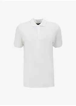 Мужская футболка-поло однотонного цвета экрю PBF4SM-TST5000 People By Fabrika, экрю