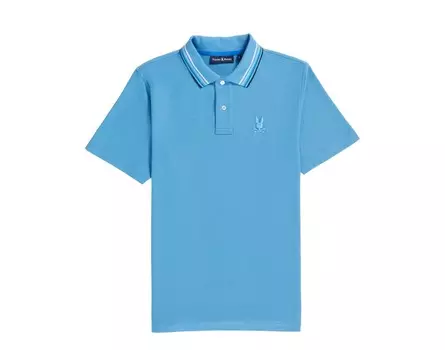 Мужская футболка-поло Psycho Bunny Athens Pique Cool Blue B6K122Y1PC-COE, синий