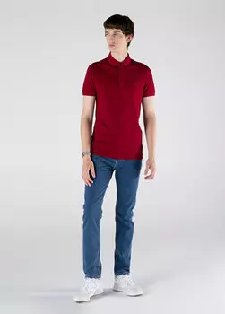 Мужская футболка-поло regular fit бордово-красная paris paris Lacoste