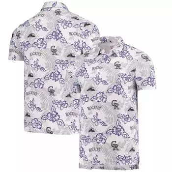 Мужская футболка-поло Reyn Spooner белого цвета Colorado Rockies Performance