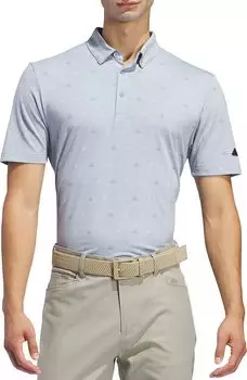 Мужская футболка-поло с принтом Adidas Go-To-Mini-Crest, светло-серый