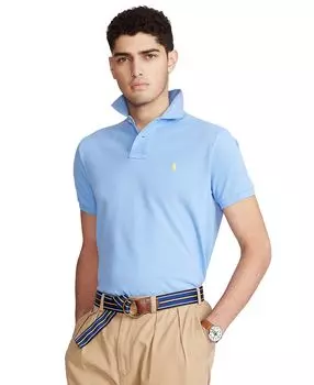 Мужская футболка-поло slim fit из сетчатой ткани на заказ Polo Ralph Lauren, мульти