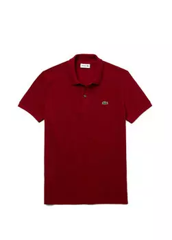 Мужская футболка-поло slim fit l.12.12 бордово-красная Lacoste