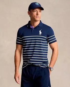 Мужская футболка-поло стандартного кроя Wimbledon Polo Ralph Lauren, темно-синий