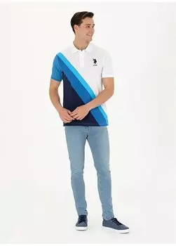 Мужская футболка-поло темно-синего цвета T-NERGA U.S. Polo Assn., темно-синий