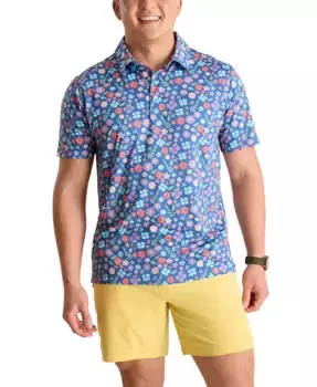 Мужская футболка-поло The Spring Pedal классического кроя с принтом для активного образа жизни Chubbies, синий