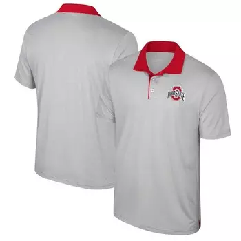 Мужская футболка-поло в полоску Colosseum Grey Ohio State Buckeyes Big & Tall, цвет Osu Grey
