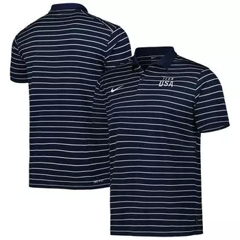 Мужская футболка-поло в полоску Nike Team USA Victory, темно-синяя/белая