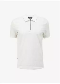 Мужская футболка-поло жаккардового цвета экрю TISSEL Pierre Cardin, экрю