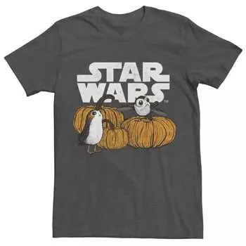 Мужская футболка Porg Group Shot с нашивкой тыквы «Звездные войны» Licensed Character