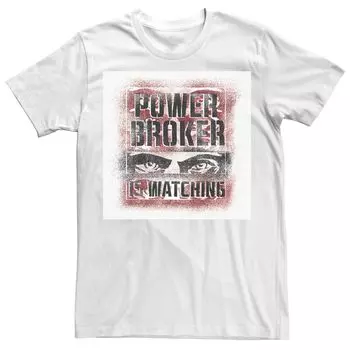 Мужская футболка Power Broker с изображением Сокола и Зимнего солдата Marvel наблюдает за футболкой Licensed Character