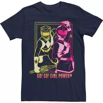 Мужская футболка Power Rangers Go Go Girl Power Line Art Licensed Character