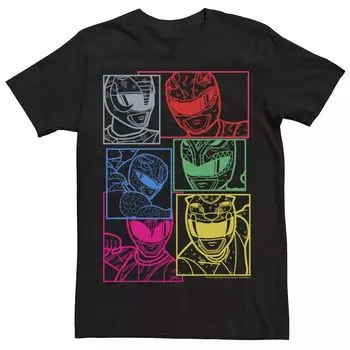 Мужская футболка Power Rangers Group Shot Panels Licensed Character