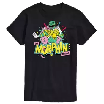 Мужская футболка Power Rangers Morfin Time Green с графикой Licensed Character, черный