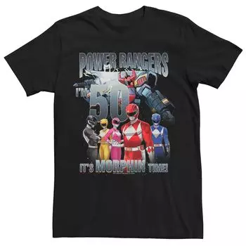 Мужская футболка Power Rangers Morphin Time к 50-летию со дня рождения Licensed Character
