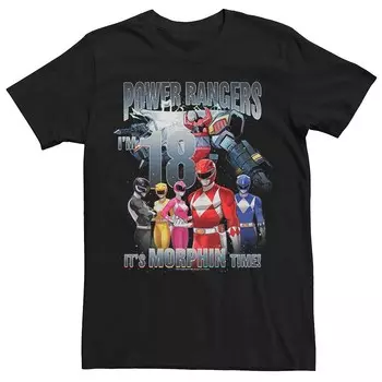 Мужская футболка Power Rangers на 18-летие Morphin Time Licensed Character, черный
