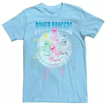 Мужская футболка Power Rangers Outlines Group Shot Licensed Character