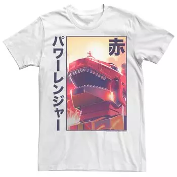 Мужская футболка Power Rangers Red Ranger с плакатом кандзи Licensed Character