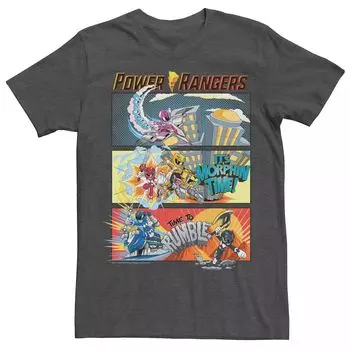 Мужская футболка Power Rangers с панелями в стиле комиксов Licensed Character
